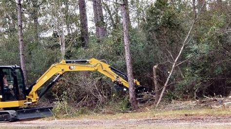 mini excavator brush cutter youtube|shredder attachment for mini excavator.